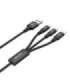 USB-A Cable 3in1 USB-C/ microUSB/ Lightning black C14049BK