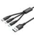 USB-A Cable 3in1 USB-C/ microUSB/ Lightning black C14049BK