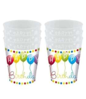 Procos korduvkasutatav peotops 250ml, 6 tk, Happy Birthday Streamers