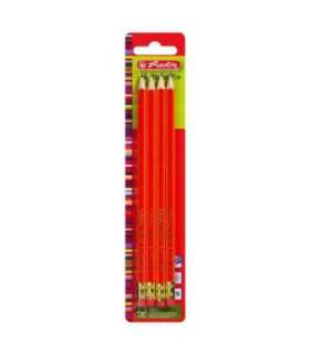 Карандаши чернографитные Herlitz 4шт HB Scolair с ластиком