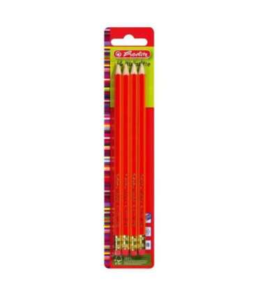Карандаши чернографитные Herlitz 4шт HB Scolair с ластиком
