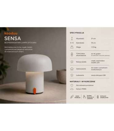 Rechargeable lamp SENSA white