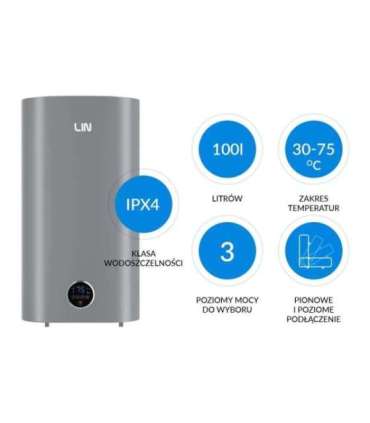 LIN LIFVD1SMGY 100L UNIVERSAL electric water heater, grey, WiFi