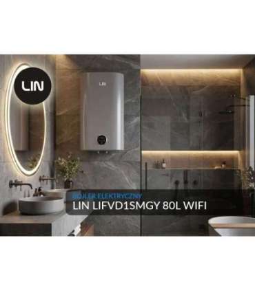 LIN LIFVD1SMGY 80L SMART Electric Water Heater, Grey, WiFi