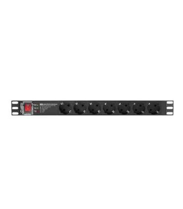 Power strip PDU PRO 19 inch 1U 16A 7X SCHUKO SPD-3MP 2m black