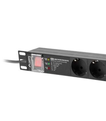 Power strip PDU PRO 19 inch 1U 16A 7X SCHUKO SPD-3MP 2m black
