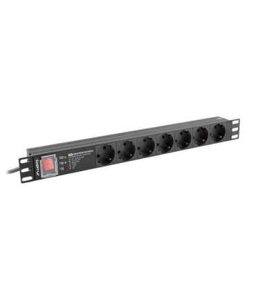 Power strip PDU PRO 19 inch 1U 16A 7X SCHUKO SPD-3MP 2m black