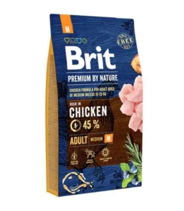 Minimální trvanlivost do 15.8. 2026 Brit Premium by Nature Adult M 8 kg