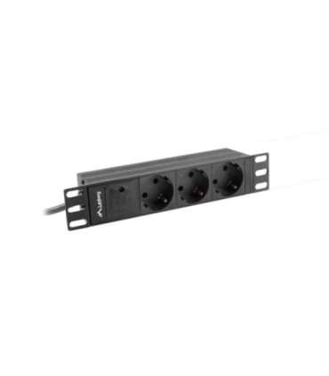 Surge protector Rack PDU 10 inch 1U 3x Schuko 2m 16A black