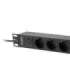 Surge protector Rack PDU 10 inch 1U 3x Schuko 2m 16A black