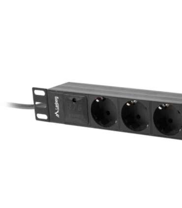 Surge protector Rack PDU 10 inch 1U 3x Schuko 2m 16A black