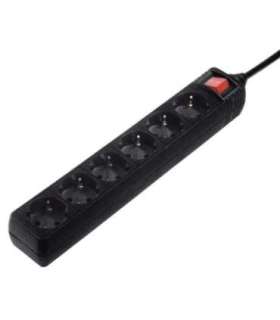 Pikendusj. Hama 6-Way, Switch, 5m, Black