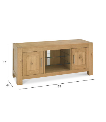 TV-laud TURIN 135x44xH57cm hele tamm, tammespooniga MDF, puit, õlitatud