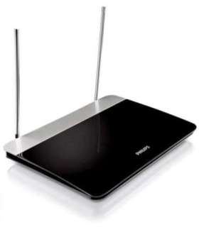 Indoor TV antenna with adjustable gain, 1.8 m coaxial cable, 75 Ohm, 3G/4G filter, DVB-T/T2, RED compliant