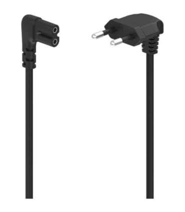 Voolukaabel Hama 2-pin 90° 1.5m, Black