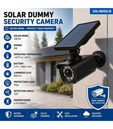 Solar-powered dummy camera SOL1800S/B