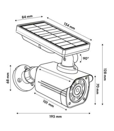 Solar-powered dummy camera SOL1800S/B
