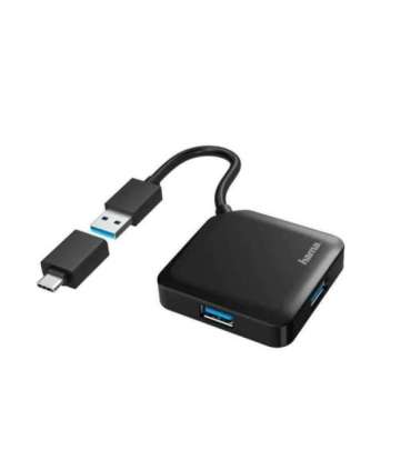 USB jagaja Hama 4 pesa USB 3.2 Gen 1 + USB-C Adapter
