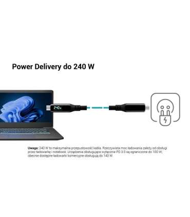 Thunderbolt 4/USB4 Class Pro Cable 240W 2x 4K/120Hz 40Gbps LCD 150 cm