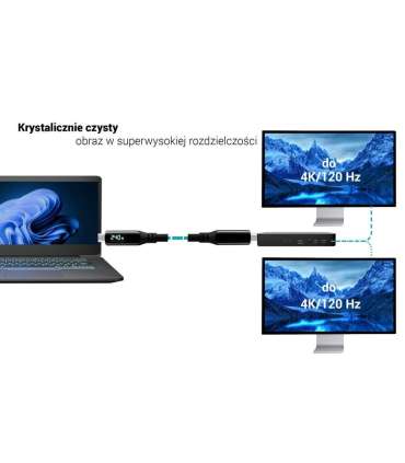 Thunderbolt 4/USB4 Class Pro Cable 240W 2x 4K/120Hz 40Gbps LCD 150 cm