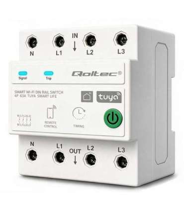Three phase 63A relay for DIN rail 3P+N Timer