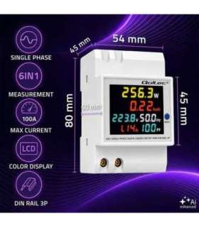 Single phase energy consumption meter 100A