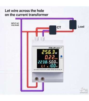 Single phase energy consumption meter 100A