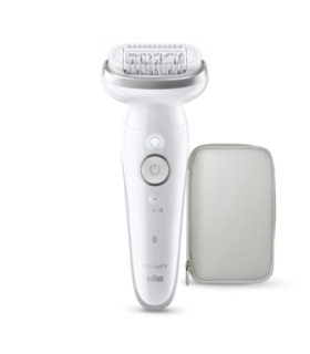Braun Silk-épil 9 SES9-000 Epilator, Wet & Dry, White/Silver