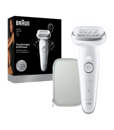 Braun Silk-épil 9 SES9-000 Epilator, Wet & Dry, White/Silver