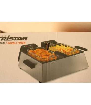 SALE OUT. Tristar FR-9342 Double deep fryer, Total capacity 6 L, 3600 W, Stainless Steel/Black Tristar Double deep