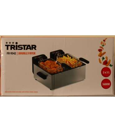 SALE OUT. Tristar FR-9342 Double deep fryer, Total capacity 6 L, 3600 W, Stainless Steel/Black Tristar Double deep