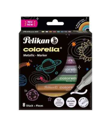 Pelikan marker Colorella, metallik, ümar ots, 8 tk