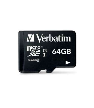 Verbatim 44084 Micro SDXC Premium, 64 GB, MicroSDXC, Class 10, 90 MB/s, Class 1 (U1) V10