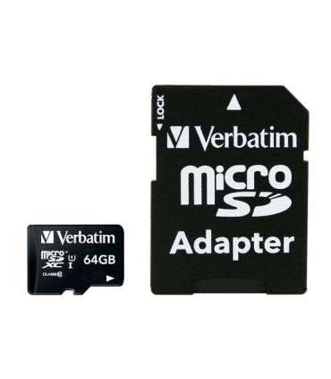 Verbatim 44084 Micro SDXC Premium, 64 GB, MicroSDXC, Class 10, 90 MB/s, Class 1 (U1) V10