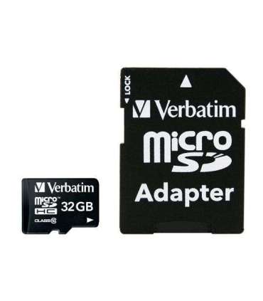 Verbatim 44083 Micro SDHC Premium, 32 GB, MicroSDHC, Class 10, 10 MB/s, 10 MB/s, Black