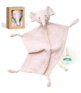 Momcozy bawełniana przytulanka słoń dla niemowląt, różowa