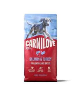 CARNILOVE ACTIVE Dog Dry  Made with Salmon & Turkey  for Junior Large Breeds 12 kg