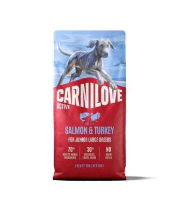 CARNILOVE ACTIVE Dog Dry  Made with Salmon & Turkey  for Junior Large Breeds 12 kg