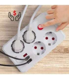 Power strip MCE393 W, 4 sockets 3xUSB, 110-240V AC 50/60Hz. 2.1A max 2500W, 3m white