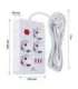 Power strip MCE393 W, 4 sockets 3xUSB, 110-240V AC 50/60Hz. 2.1A max 2500W, 3m white