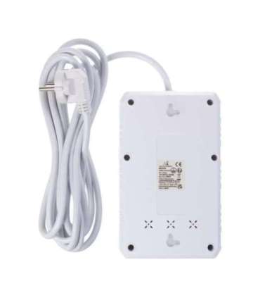 Power strip MCE393 W, 4 sockets 3xUSB, 110-240V AC 50/60Hz. 2.1A max 2500W, 3m white