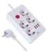Power strip MCE393 W, 4 sockets 3xUSB, 110-240V AC 50/60Hz. 2.1A max 2500W, 3m white