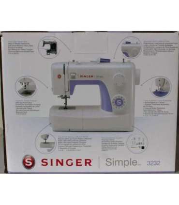 SALE OUT. Singer Sewing Machine Simple 3232 Number of stitches 32 Number of buttonholes 1 White DAMAGED
