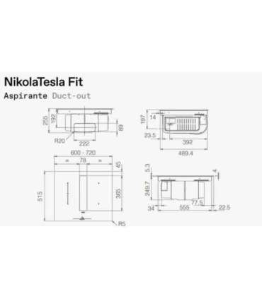 Hob and Hood (2in1) ELICA NIKOLATESLA FIT RAW BR/A/72
