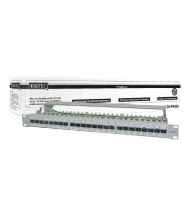 Digitus CAT 6A Patch Panel, shielded, 1U, 24-port RJ45, 8P8C Grey