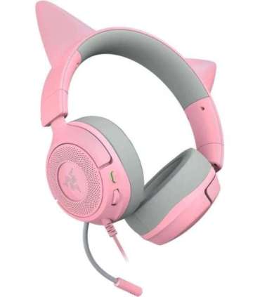 Razer Gaming Headset Kraken Kitty V3 X Wired Over-Ear Microphone Quartz