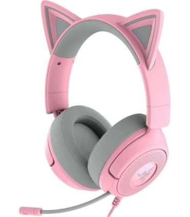 Razer Gaming Headset Kraken Kitty V3 X Wired Over-Ear Microphone Quartz
