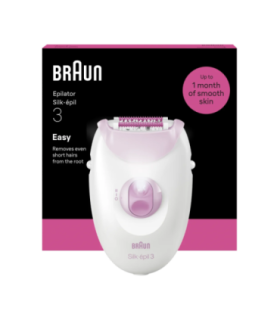 Braun Silk-épil 3 SE3-000 Epilator, White/Pink