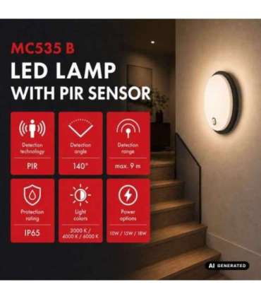 LED lamp with motion PIR sensor MCE535 B
