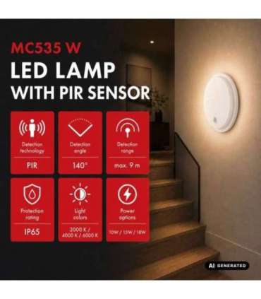 LED lamp with motion PIR sensor MCE535 W